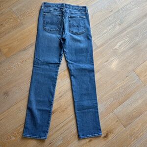 7 For All Mankind 29 Kimmie straight medium dark blue denim jeans